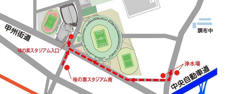 味スタ バス停図