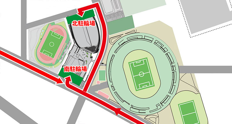 味スタ 自転車アクセス用地図