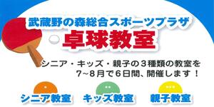 武蔵野の森総合スポーツプラザ「卓球教室」のイメージ写真